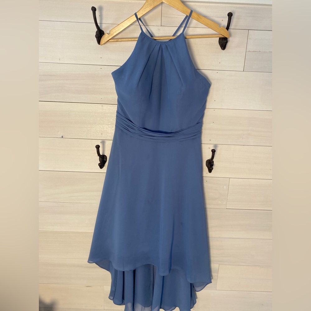 A-line Scoop Asymmetrical Chiffon Bridesmaid Dress